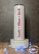 Load image into Gallery viewer, Personalized MAMA 20 oz. Skinny Tumbler With Child Names