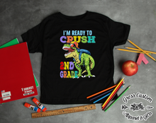 Load image into Gallery viewer, T-Rex Roaring Back To School Boys T-Shirt, Pre-K Through 4th Grade, Dinosaur Shirt