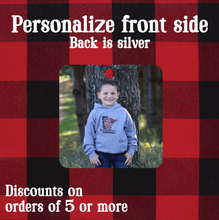 Load image into Gallery viewer, Personalized Square Photo Ornament, Single Sided, Box Included