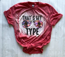Load image into Gallery viewer, That's My Type Red Bleached T-Shirt