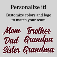 Load image into Gallery viewer, Customizable Baseball Mom T-Shirt, Baseball Dad, Grandma, Grandpa, Sister, Brother