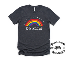 Load image into Gallery viewer, Be Kind Rainbow T-Shirt (Youth and Adult)