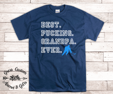 Load image into Gallery viewer, Best Pucking Grandpa Ever Hockey Player T-Shirt, Customize To Match Favorite Team Colors