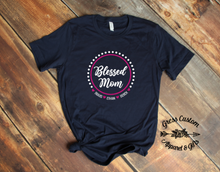 Load image into Gallery viewer, Personalized Blessed Mom T-Shirt With Names