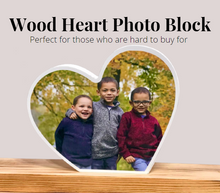 Load image into Gallery viewer, 3D Heart Wood Photo Block