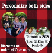 Load image into Gallery viewer, Personalized Heart Photo Ornament, Double Sided, Box Included