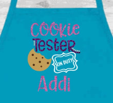 Load image into Gallery viewer, Personalized Girls Glitter Cookie Tester Apron With Name