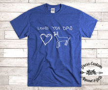 Load image into Gallery viewer, Custom T-Shirt With Child's Drawing, Personalized Gift From Kids