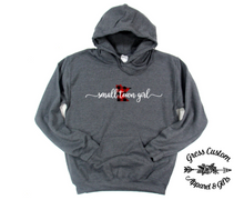 Load image into Gallery viewer, Small Town Girl Dark Grey (Youth and Adult) T-Shirt, Long Sleeve Tee, Crew Neck Sweatshirt, Hoodie