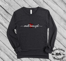 Load image into Gallery viewer, Small Town Girl Dark Grey (Youth and Adult) T-Shirt, Long Sleeve Tee, Crew Neck Sweatshirt, Hoodie