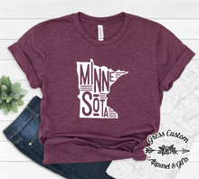 Load image into Gallery viewer, Minnesota T-Shirt in Rust, Heather Deep Teal, or Heather Maroon