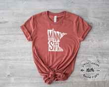 Load image into Gallery viewer, Minnesota T-Shirt in Rust, Heather Deep Teal, or Heather Maroon