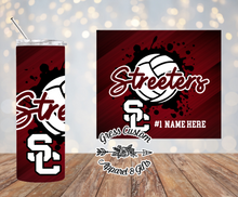 Load image into Gallery viewer, Personalized Mainstreeters Volleyball Sublimation Tumbler, Add Name and Number For Free 20 oz. Skinny Tumbler