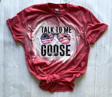 Load image into Gallery viewer, Talk To Me Blue or Red Bleached T-Shirt
