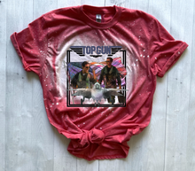 Load image into Gallery viewer, Plane And Flag Red or Blue Bleached T-Shirt