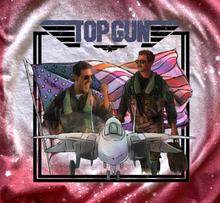 Load image into Gallery viewer, Plane And Flag Red or Blue Bleached T-Shirt