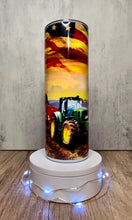 Load image into Gallery viewer, Patriotic Farm Tractor Tumbler, Farming Design, 20 oz. Skinny Tumbler or Water Bottle