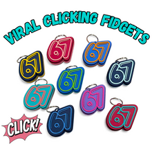 Load image into Gallery viewer, 3D Printed 67 Clicking Keychain Fidget - Trendy Gift for Kids
