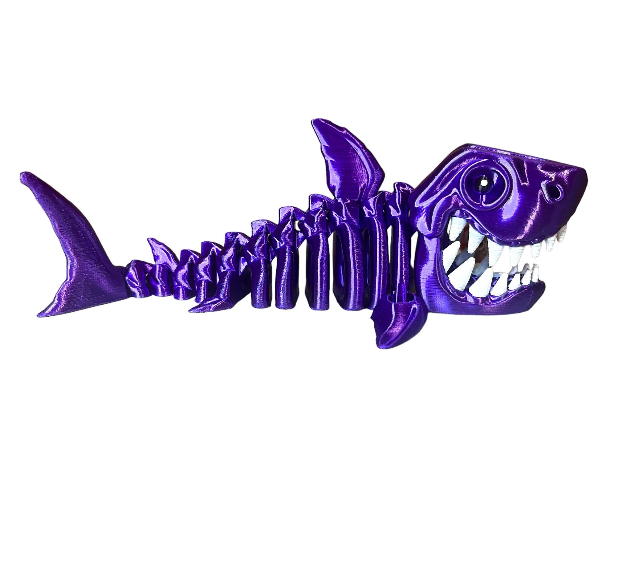 3D Printed Skeleton Flexi Shark With Moveable Mouth – GressCustoms