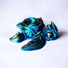 Load image into Gallery viewer, 3D Printed Rose Turtle, Metallic Green/Blue/Pink - Ready to Ship
