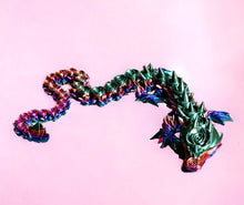 Load image into Gallery viewer, 3D Printed EXTRA LARGE Rose Dragon - GREEN/COPPER/PINK/BLUE
