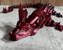 Load image into Gallery viewer, 3D Printed EXTRA LARGE Crystal Dragon - RED/BLACK
