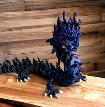 Load image into Gallery viewer, 3D Printed EXTRA LARGE Imperial Dragon - PURPLE/BLACK/BLUE
