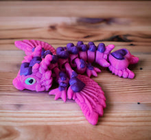 Load image into Gallery viewer, 3D Printed Heart Winged Dragon - PINK/PURPLE
