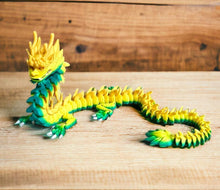 Load image into Gallery viewer, 3D Printed Imperial Dragon - YELLOW/TEAL
