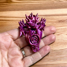 Load image into Gallery viewer, 3D Printed Rose Dragon - PURPLE/CORAL/METALLIC
