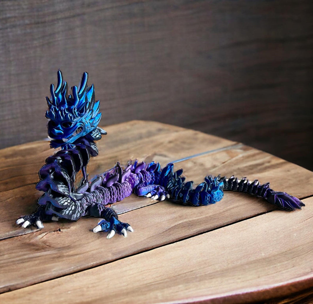 3D Printed EXTRA LARGE Imperial Dragon - PURPLE/BLACK/BLUE