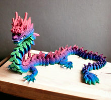 Load image into Gallery viewer, 3D Printed Imperial Dragon - PINK/BLUE/GREEN
