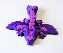 Load image into Gallery viewer, 3D Printed Heart Winged Dragon - PURPLE/PINK
