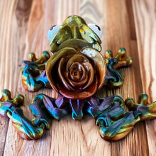 Load image into Gallery viewer, 3D Printed Rose Frog - RAINBOW METALLIC
