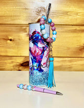 Load image into Gallery viewer, Just a Girl Who Loves to Dance Glitter Tumbler - Matching Wristlet and Pen
