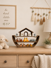 Load image into Gallery viewer, Play &amp; Display Noah's Ark - Montessori Animal Toy Storage &amp; Nursery Decor - Optional Mini Animal Set
