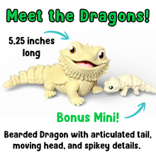 Load image into Gallery viewer, Bearded Dragon Terrarium Scene - Articulated Dragon + Mini Cave Hide
