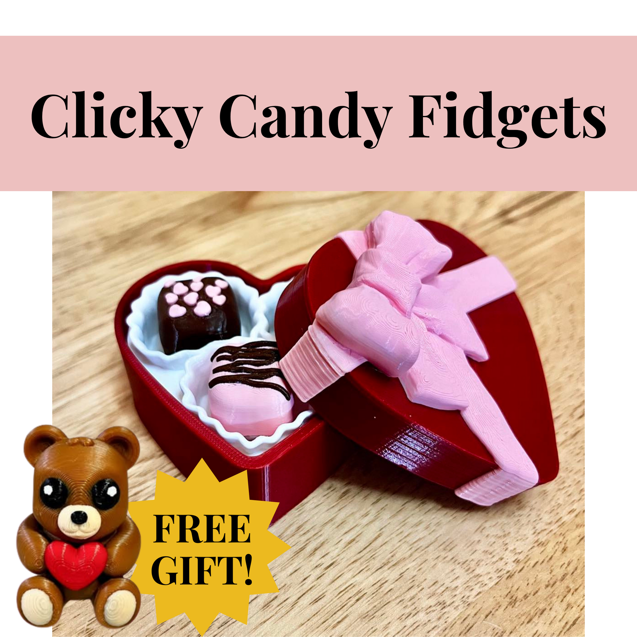 Forever Clicky Heart Box of Chocolates - Sensory Keyboard Click