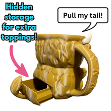 Load image into Gallery viewer, Highland Cow Ice Cream Holder – Pint Size with Spoon &amp; Topping Storage!
