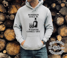 Load image into Gallery viewer, Bourbon Goes in Wisdom Comes Out T-Shirt Or Hoodie
