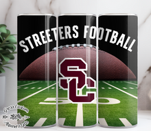 Load image into Gallery viewer, Streeters Football Sublimation Tumbler, 20 oz. Skinny Tumbler or Water Bottle
