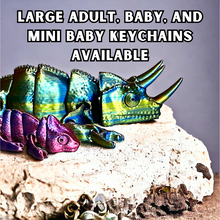 Load image into Gallery viewer, 3D Printed Metallic Rainbow Horned Chameleon
