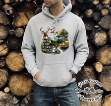 Load image into Gallery viewer, Hunt Fish Farm Repeat T-Shirt Or Hoodie
