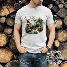 Load image into Gallery viewer, Hunt Fish Farm Repeat T-Shirt Or Hoodie
