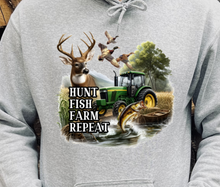 Load image into Gallery viewer, Hunt Fish Farm Repeat T-Shirt Or Hoodie
