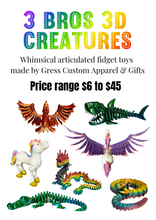 Load image into Gallery viewer, Multi Color 3D Printed Crystal Dragon - Custom Colors Available!
