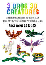 Load image into Gallery viewer, 3D Printed EXTRA LARGE Crystal Dragon - PINK/YELLOW/GREEN
