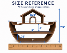 Load image into Gallery viewer, Play &amp; Display Noah's Ark - Montessori Animal Toy Storage &amp; Nursery Decor - Optional Mini Animal Set
