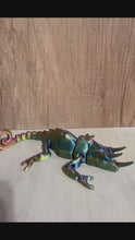 Load and play video in Gallery viewer, 3D Printed Metallic Rainbow Horned Chameleon
