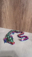 Load and play video in Gallery viewer, 3D Printed EXTRA LARGE Rose Dragon - GREEN/COPPER/PINK/BLUE
